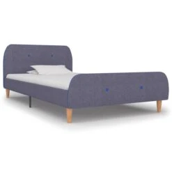 Cadre De Lit Gris Clair Tissu 90 X 200 Cm 3