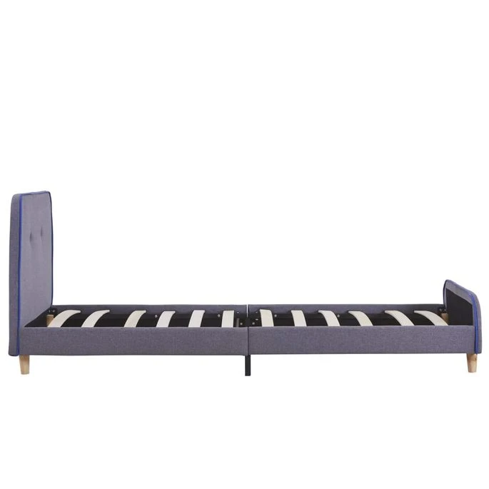 Cadre De Lit Gris Clair Tissu 90 X 200 Cm 3 6 Cadre De Lit Gris Clair Tissu 90 X 200 Cm 3 – Image 4