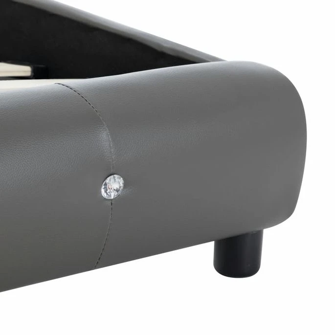 Cadre De Lit Gris Similicuir 150x200 Cm 9 Cadre De Lit Gris Similicuir 150x200 Cm – Image 7