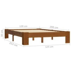 Cadre De Lit Marron Clair Bois De Pin Massif 120 X 200 Cm -Pas Cher Lit Magasin cadre de lit marron clair bois de pin massif 120 x 200 cm 3666722500814 625645
