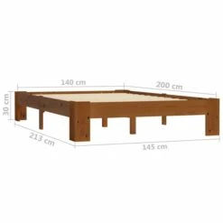 Cadre De Lit Marron Clair Bois De Pin Massif 140 X 200 Cm -Pas Cher Lit Magasin cadre de lit marron clair bois de pin massif 140 x 200 cm 3666722500807 625651