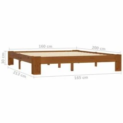 Cadre De Lit Marron Clair Bois De Pin Massif 160 X 200 Cm -Pas Cher Lit Magasin cadre de lit marron clair bois de pin massif 160 x 200 cm 3666722500791 625657