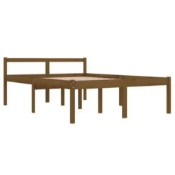 Cadre De Lit Marron Miel Bois De Pin Massif 135x190 Cm Double 5 -Pas Cher Lit Magasin cadre de lit marron miel bois de pin massif 135x190 cm double 3666722743839 1421693