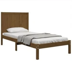 Cadre De Lit Marron Miel Bois Massif 75x190 Cm Petit Simple -Pas Cher Lit Magasin cadre de lit marron miel bois massif 75x190 cm petit simple 8720287044352 1516754
