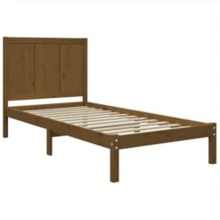 Cadre De Lit Marron Miel Bois Massif 75x190 Cm Petit Simple -Pas Cher Lit Magasin cadre de lit marron miel bois massif 75x190 cm petit simple 8720287044352 1516755