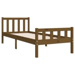 Cadre De Lit Marron Miel Bois Massif 90x190 Cm Simple 2 -Pas Cher Lit Magasin cadre de lit marron miel bois massif 90x190 cm simple 3666722113830 1381436
