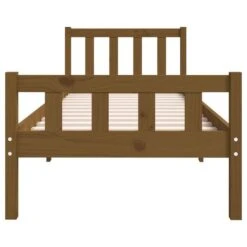 Cadre De Lit Marron Miel Bois Massif 90x190 Cm Simple 2 -Pas Cher Lit Magasin cadre de lit marron miel bois massif 90x190 cm simple 3666722113830 1381437