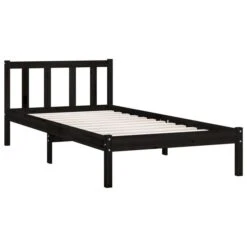 Cadre De Lit Noir Bois De Pin Massif 75x190 Cm UK Petit Simple 2 -Pas Cher Lit Magasin cadre de lit noir bois de pin massif 75x190 cm uk petit simple 3666722228206 1127858