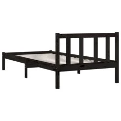 Cadre De Lit Noir Bois De Pin Massif 75x190 Cm UK Petit Simple 2 -Pas Cher Lit Magasin cadre de lit noir bois de pin massif 75x190 cm uk petit simple 3666722228206 1127861