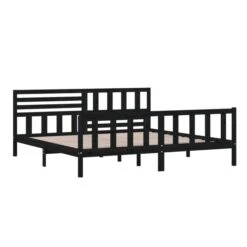 Cadre De Lit Noir Bois Massif 200x200 Cm 3 -Pas Cher Lit Magasin cadre de lit noir bois massif 200x200 cm 3666722742139 1439760