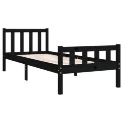 Cadre De Lit Noir Bois Massif 90x190 Cm Simple 6 -Pas Cher Lit Magasin cadre de lit noir bois massif 90x190 cm simple 3666722113823 1381445