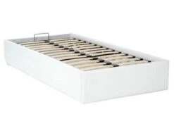 Cadre De Lit Simili Blanc Avec Rangement Studi 90