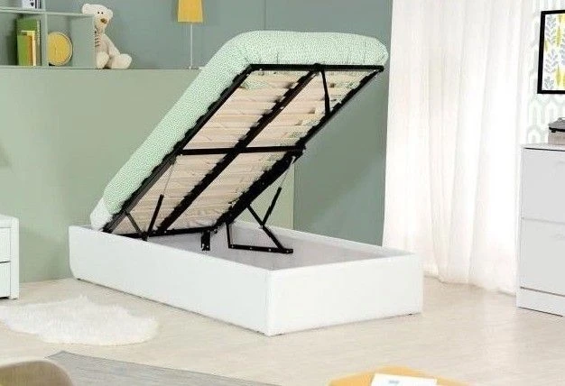 Cadre De Lit Simili Blanc Avec Rangement Studi 90 4 Cadre De Lit Simili Blanc Avec Rangement Studi 90 – Image 2