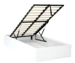 Cadre De Lit Simili Blanc Avec Rangement Studi 90 -Pas Cher Lit Magasin cadre de lit simili blanc avec rangement studi 90 3666722586566 206894