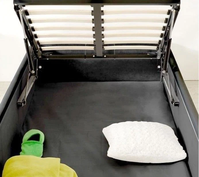 Cadre De Lit Simili Noir Avec Rangement Studi 90 5 Cadre De Lit Simili Noir Avec Rangement Studi 90 – Image 3