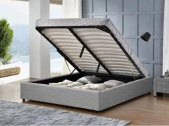 Pas Cher Lit Magasin -Pas Cher Lit Magasin cadre lit coffre tissu gris clair break 140x190 cm 3557630029811 328474