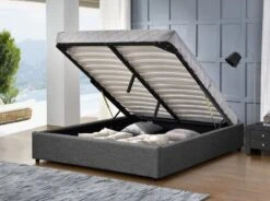 Pas Cher Lit Magasin -Pas Cher Lit Magasin cadre lit coffre tissu gris fonce break 160x200 cm 3557630029842 328522