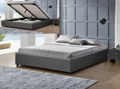 Cadre Lit Coffre Tissu Gris Foncé Break 160x200 Cm -Pas Cher Lit Magasin cadre lit coffre tissu gris fonce break 160x200 cm 3557630029842 689252