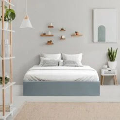 ECLIPSE Lit Coffre Adulte - 160 X 200 Cm - Simili Gris - Sommier Inclus -Pas Cher Lit Magasin eclipse lit coffre adulte 160 x 200 cm simili gris sommier inclus 3612400684277 759774