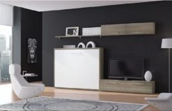 Ensemble Lit Escamotable 140x190 Cm Et Meubles De Salon Optima