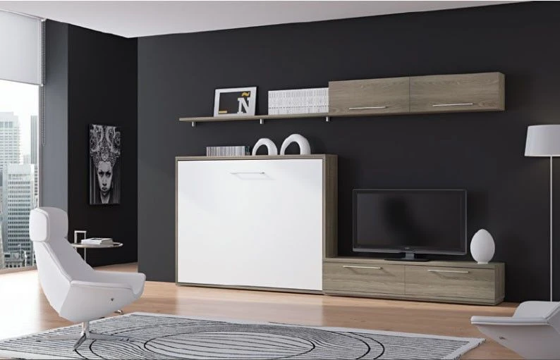 Ensemble Lit Escamotable 140x190 Cm Et Meubles De Salon Optima 3 Ensemble Lit Escamotable 140x190 Cm Et Meubles De Salon Optima