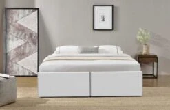 Cadre De Lit Avec Coffre Et 2 Tiroirs 140x190 Cm Simili Cuir Blanc Mat Karmi 10 Cadre De Lit Avec Coffre Et 2 Tiroirs 140x190 Cm Simili Cuir Blanc Mat Karmi -Pas Cher Lit Magasin lagertha cadre de lit avec coffre et 2 tiroirs 140x190 cm simili cuir blanc mat 3557630032262 328609