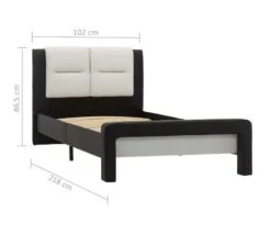 Lit 1 Place Simili Cuir Noir Et Blanc Joya 90x200 Cm 15 Lit 1 Place Simili Cuir Noir Et Blanc Joya 90x200 Cm -Pas Cher Lit Magasin lit 1 place simili cuir noir et blanc 90x200 cm 8719883778020 389836
