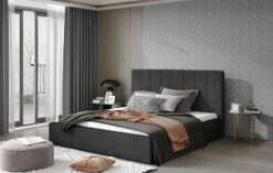 Lit 140x200 Cm Tissu Anthracite Capitonné Vertical Vareze -Pas Cher Lit Magasin lit 140x200 cm tissu anthracite capitonne vertical vareze 3666722594936 1390641