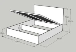 Lit 160x190 Cm Avec Coffre Bois Blanc Landa -Pas Cher Lit Magasin lit 160x190 cm avec coffre bois blanc landa 653499