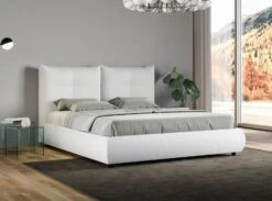 Lit 160x190 Cm Simili Cuir Blanc Avec Coffre Dany -Pas Cher Lit Magasin lit 160x190 cm simili cuir blanc avec coffre dany 691272