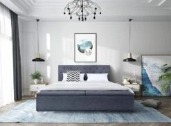 Lit 160x200 Cm Avec Coffre De Rangement Tissu Lin Gris Clair Boxine -Pas Cher Lit Magasin lit 160x200 cm avec coffre de rangement tissu lin gris clair boxine 3557630033887 688999