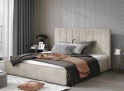 Lit 160x200 Cm Tissu Beige Clair Capitonné Vertical Vareze -Pas Cher Lit Magasin lit 160x200 cm tissu beige clair capitonne vertical vareze 3666722595070 1390688