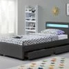 Lit à LED 4 Tiroirs Simili Cuir Gris Mat Diana 90x190 Cm 1 Lit à LED 4 Tiroirs Simili Cuir Gris Mat Diana 90x190 Cm -Pas Cher Lit Magasin lit a led 4 tiroirs simili cuir gris mat diana 90x190 cm 3557630026315 688962