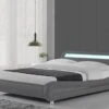 Lit à Led Similicuir Gris 140x190 Cm Paula -Pas Cher Lit Magasin lit a led similicuir gris 140x190 cm paula 3666722586696 568870