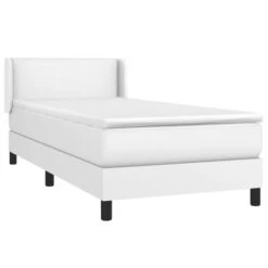 Lit à Sommier Tapissier Avec Matelas Blanc 80x200 Cm Similicuir -Pas Cher Lit Magasin lit a sommier tapissier avec matelas blanc 80x200 cm similicuir 3666722940795 1513433