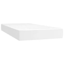 Lit à Sommier Tapissier Avec Matelas Blanc 80x200 Cm Similicuir -Pas Cher Lit Magasin lit a sommier tapissier avec matelas blanc 80x200 cm similicuir 3666722940795 1513435