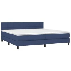 Lit à Sommier Tapissier Avec Matelas Bleu 200x200 Cm Tissu 3 -Pas Cher Lit Magasin lit a sommier tapissier avec matelas bleu 200x200 cm tissu 3666722842563 1459735