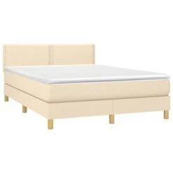 Lit à Sommier Tapissier Avec Matelas Crème 140x200 Cm Tissu 4 -Pas Cher Lit Magasin lit a sommier tapissier avec matelas creme 140x200 cm tissu 3666722842075 1461044