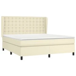 Lit à Sommier Tapissier Avec Matelas Crème 160x200cm Similicuir 2 -Pas Cher Lit Magasin lit a sommier tapissier avec matelas creme 160x200cm similicuir 3666722841238 1461852
