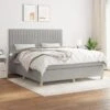 Lit à Sommier Tapissier Avec Matelas Gris Clair 160x200cm Tissu 5 -Pas Cher Lit Magasin lit a sommier tapissier avec matelas gris clair 160x200cm tissu 3666722876100 1475654