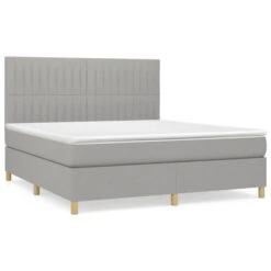 Lit à Sommier Tapissier Avec Matelas Gris Clair 160x200cm Tissu 5 9 Lit à Sommier Tapissier Avec Matelas Gris Clair 160x200cm Tissu 5 -Pas Cher Lit Magasin lit a sommier tapissier avec matelas gris clair 160x200cm tissu 3666722876100 1475655