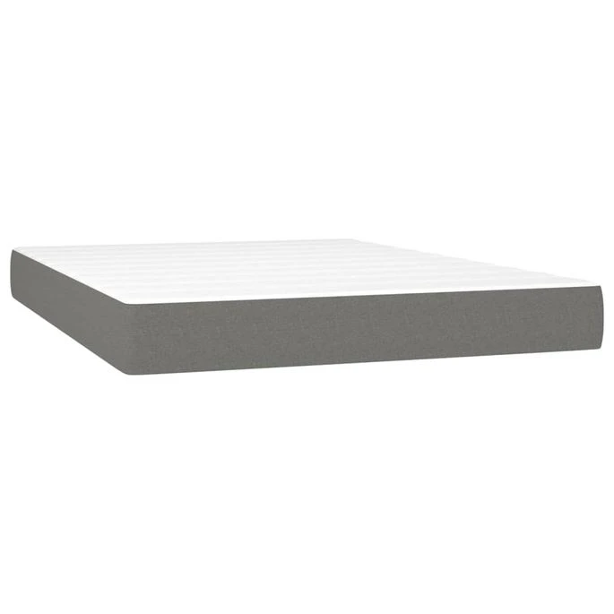 Lit à Sommier Tapissier Avec Matelas Gris Foncé 140x200cm Tissu 7 Lit à Sommier Tapissier Avec Matelas Gris Foncé 140x200cm Tissu – Image 5