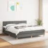 Lit à Sommier Tapissier Avec Matelas Gris Foncé 160x200cm Tissu 4 -Pas Cher Lit Magasin lit a sommier tapissier avec matelas gris fonce 160x200cm tissu 3666722843782 1461214