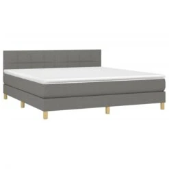 Lit à Sommier Tapissier Avec Matelas Gris Foncé 160x200cm Tissu 4 11 Lit à Sommier Tapissier Avec Matelas Gris Foncé 160x200cm Tissu 4 -Pas Cher Lit Magasin lit a sommier tapissier avec matelas gris fonce 160x200cm tissu 3666722843782 1461216