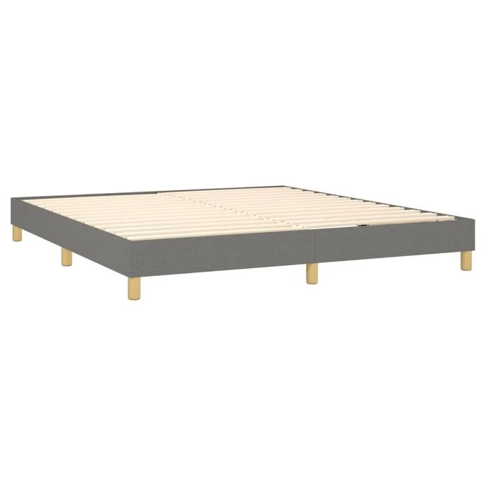 Lit à Sommier Tapissier Avec Matelas Gris Foncé 160x200cm Tissu 4 6 Lit à Sommier Tapissier Avec Matelas Gris Foncé 160x200cm Tissu 4 – Image 4