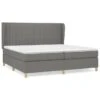 Lit à Sommier Tapissier Avec Matelas Gris Foncé 200x200cm Tissu 10 -Pas Cher Lit Magasin lit a sommier tapissier avec matelas gris fonce 200x200cm tissu 3666722900522 1483788