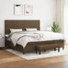 Lit à Sommier Tapissier Avec Matelas Marron Foncé 200x200 Cm 9 -Pas Cher Lit Magasin lit a sommier tapissier avec matelas marron fonce 200x200 cm 8720845527143 1493944