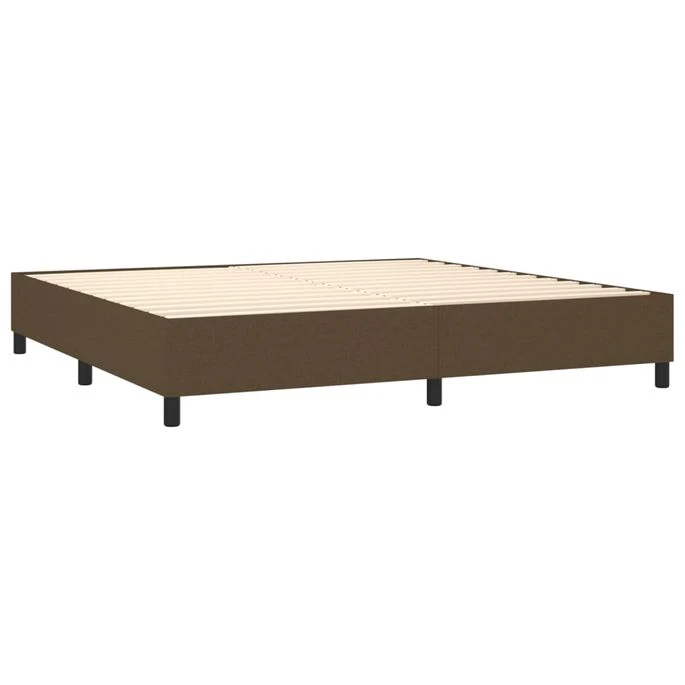 Lit à Sommier Tapissier Avec Matelas Marron Foncé 200x200 Cm 9 6 Lit à Sommier Tapissier Avec Matelas Marron Foncé 200x200 Cm 9 – Image 4