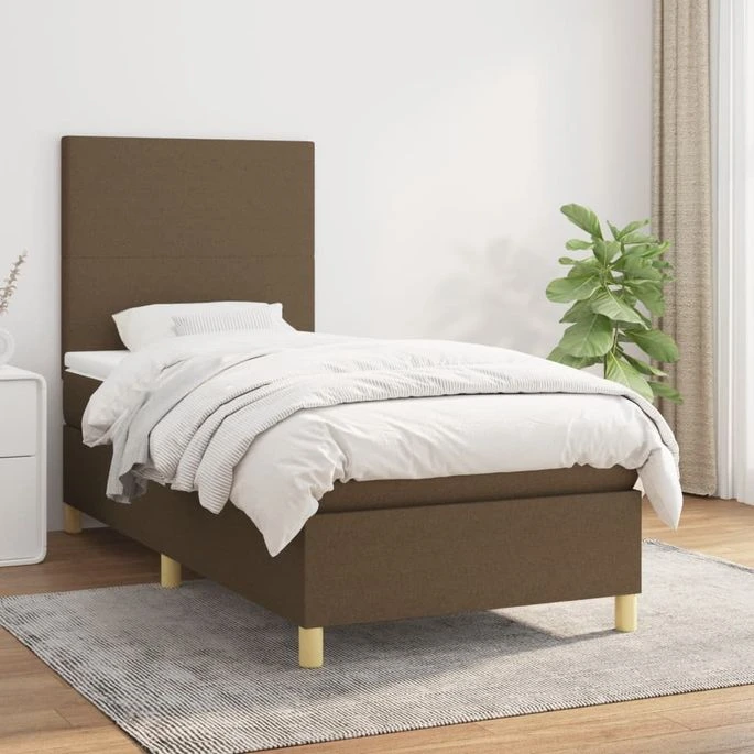 Lit à Sommier Tapissier Avec Matelas Marron Foncé 80x200 Cm 2 3 Lit à Sommier Tapissier Avec Matelas Marron Foncé 80x200 Cm 2