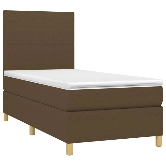 Lit à Sommier Tapissier Avec Matelas Marron Foncé 80x200 Cm 2 5 Lit à Sommier Tapissier Avec Matelas Marron Foncé 80x200 Cm 2 – Image 3